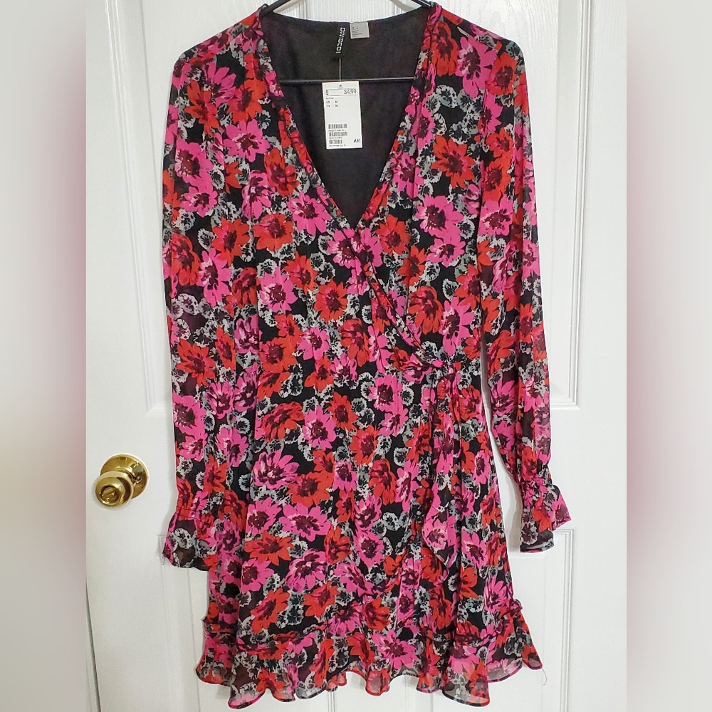 Long-Sleeve Floral Dress
